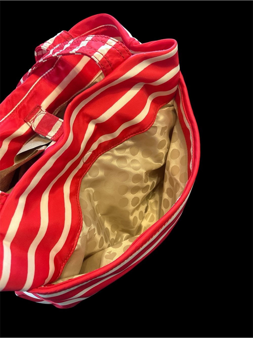 kate spade Red and White Striped Knot-Handle Tote - Picture 5 of 8